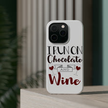 DistinctInk ToughCase for Apple iPhone, Compatible with MagSafe Charging - I Run on Chocolate and Wine
