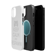 DistinctInk ToughCase for Apple iPhone, Compatible with MagSafe Charging - Keep Calm and Respawn Gamer Video Games