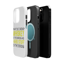 DistinctInk ToughCase for Apple iPhone, Compatible with MagSafe Charging - Whiskey in the Morning, Hard Stuff Evening