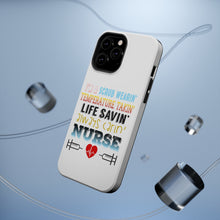 DistinctInk ToughCase for Apple iPhone, Compatible with MagSafe Charging - Scrub Wearing Temp Taking Life Saving Nurse