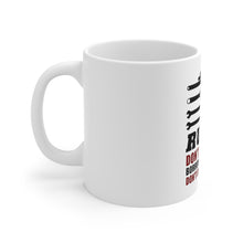 DistinctInk Glossy White Coffee / Tea Mug - Tool Rules Don't Touch Borrow Move Look