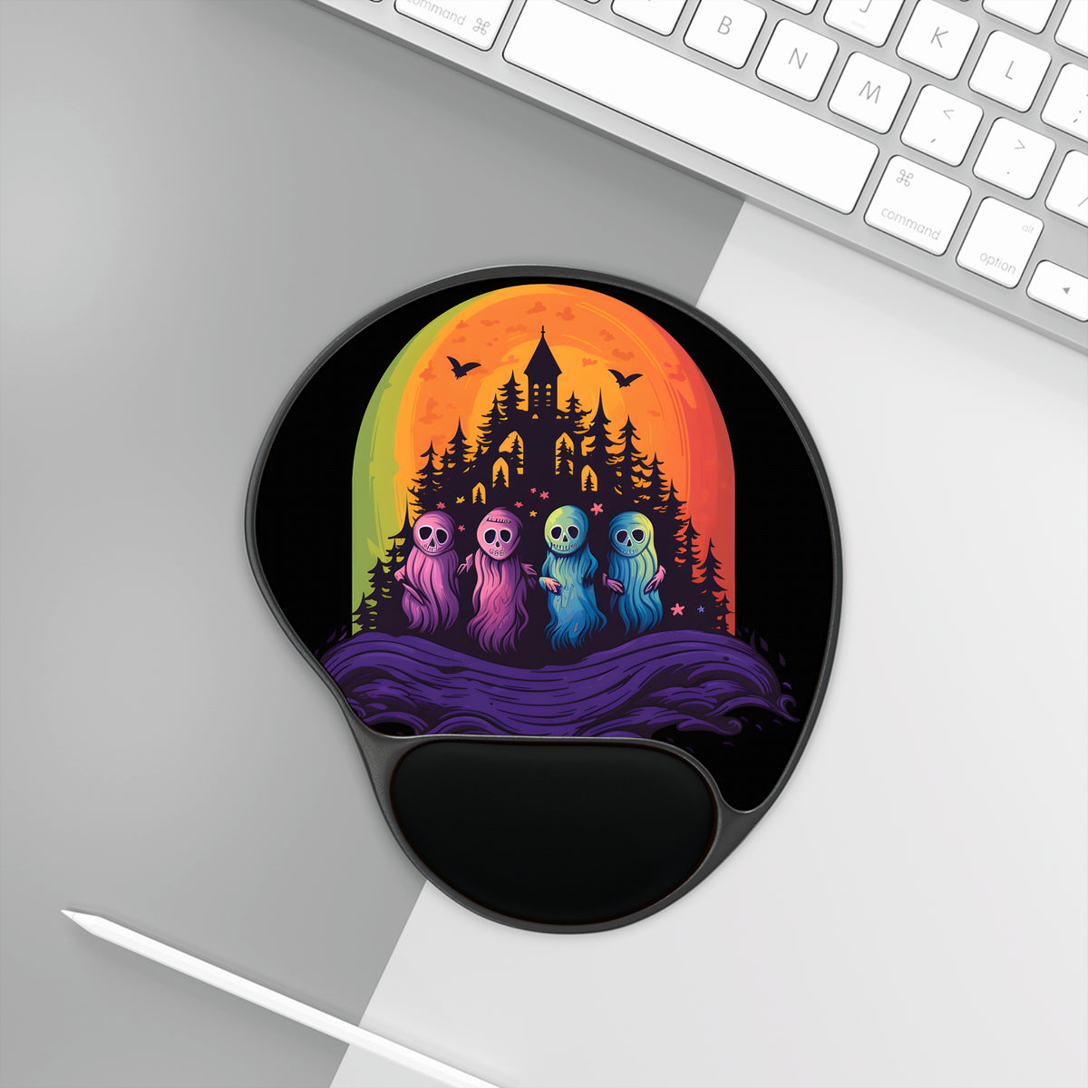 Mouse Pad with Wrist Rest with Discover Your True Path Design for Halloween LGBTQ+ Pride, view 4