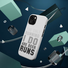 DistinctInk ToughCase for Apple iPhone, Compatible with MagSafe Charging - The Only Running I Do Are Beer Runs