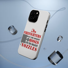 DistinctInk ToughCase for Apple iPhone, Compatible with MagSafe Charging - Firefights Have Longest Hoses and Biggest Nozzles