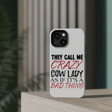 DistinctInk ToughCase for Apple iPhone, Compatible with MagSafe Charging - Crazy Cow Lady As If It's a Bad Thing