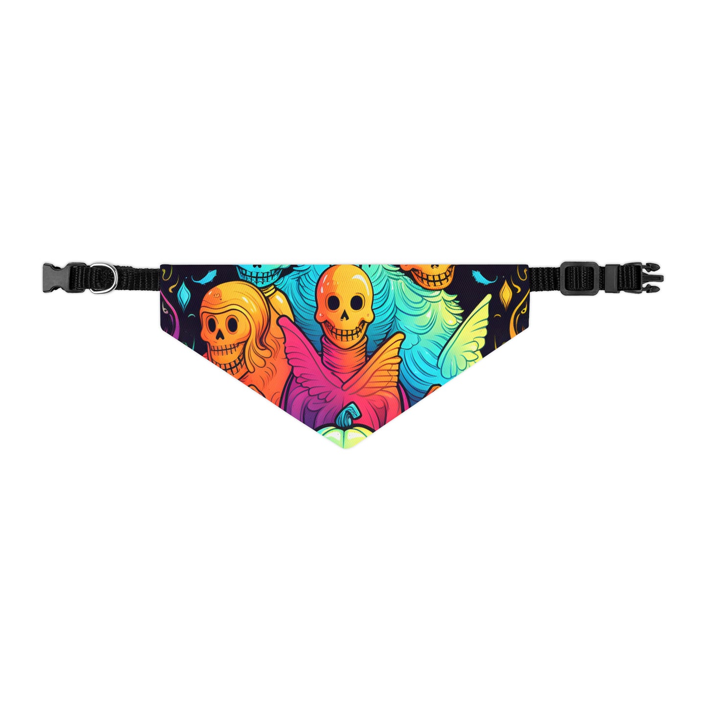 DistinctInk Adjustable Pet Banana Collar with The Joy of Connecting Design for Halloween LGBTQ+ Pride