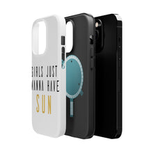 DistinctInk ToughCase for Apple iPhone, Compatible with MagSafe Charging - Girls Just Wanna Have Sun