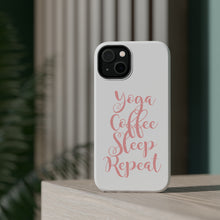 DistinctInk ToughCase for Apple iPhone, Compatible with MagSafe Charging - Yoga Coffee Sleep Repeat
