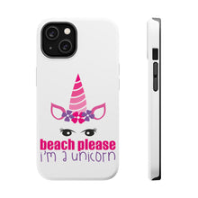 DistinctInk ToughCase for Apple iPhone, Compatible with MagSafe Charging - Beach Please I'm a Unicorn