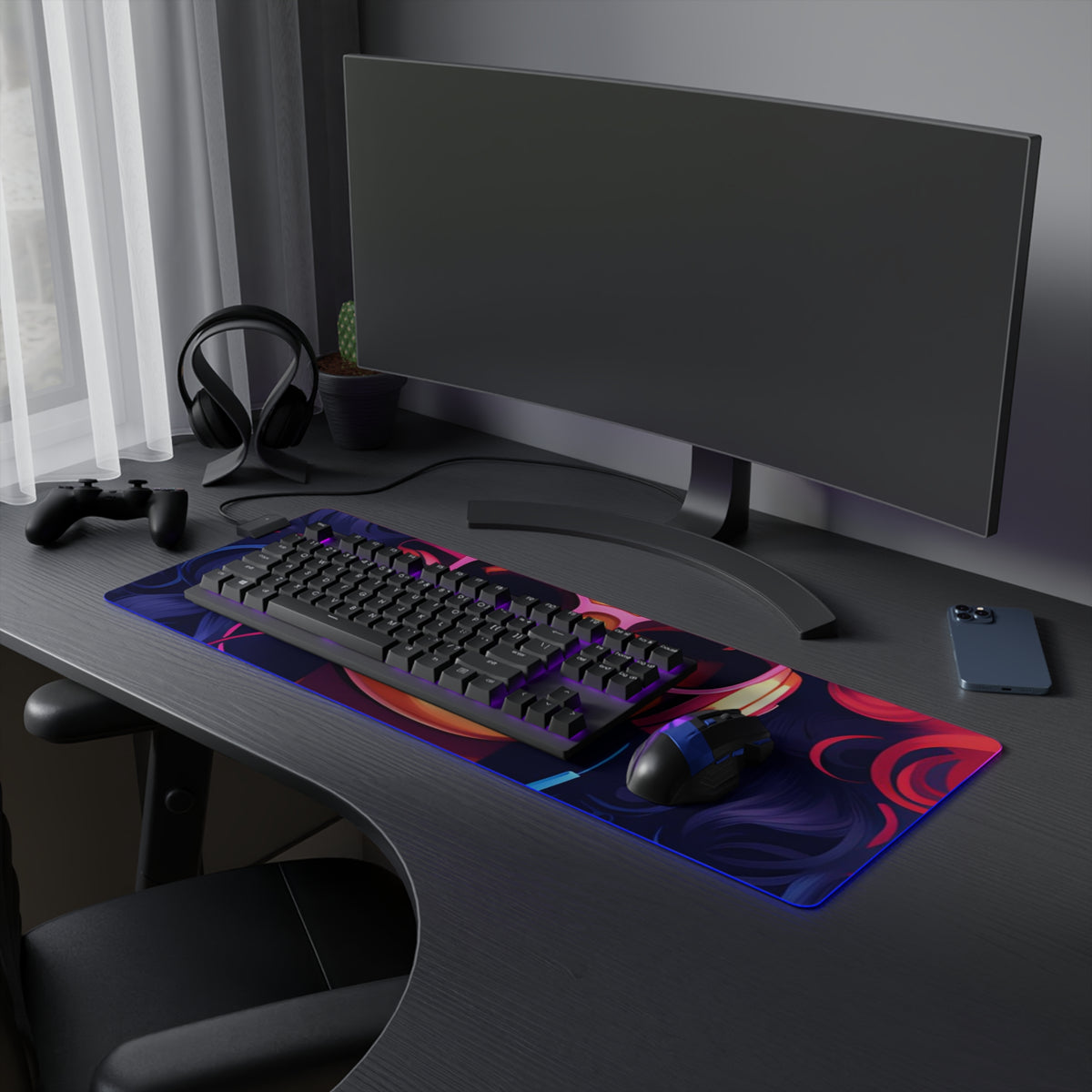 LED Gaming Mouse Pad with Living a Full Life Design for LGBTQ+ Pride, view 21