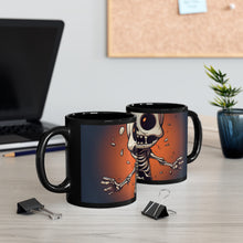 DistinctInk Black Coffee Mug - Skelly's Halloween Bash for Halloween
