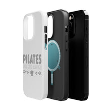DistinctInk ToughCase for Apple iPhone, Compatible with MagSafe Charging - Pilates Best With Caffeine