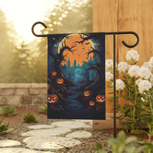 DistinctInk Garden & House Banner / Flag with Haunted Evening Nightmare Design for Halloween