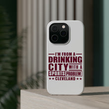 DistinctInk ToughCase for Apple iPhone, Compatible with MagSafe Charging - Cleveland Drinking City Sports Problem