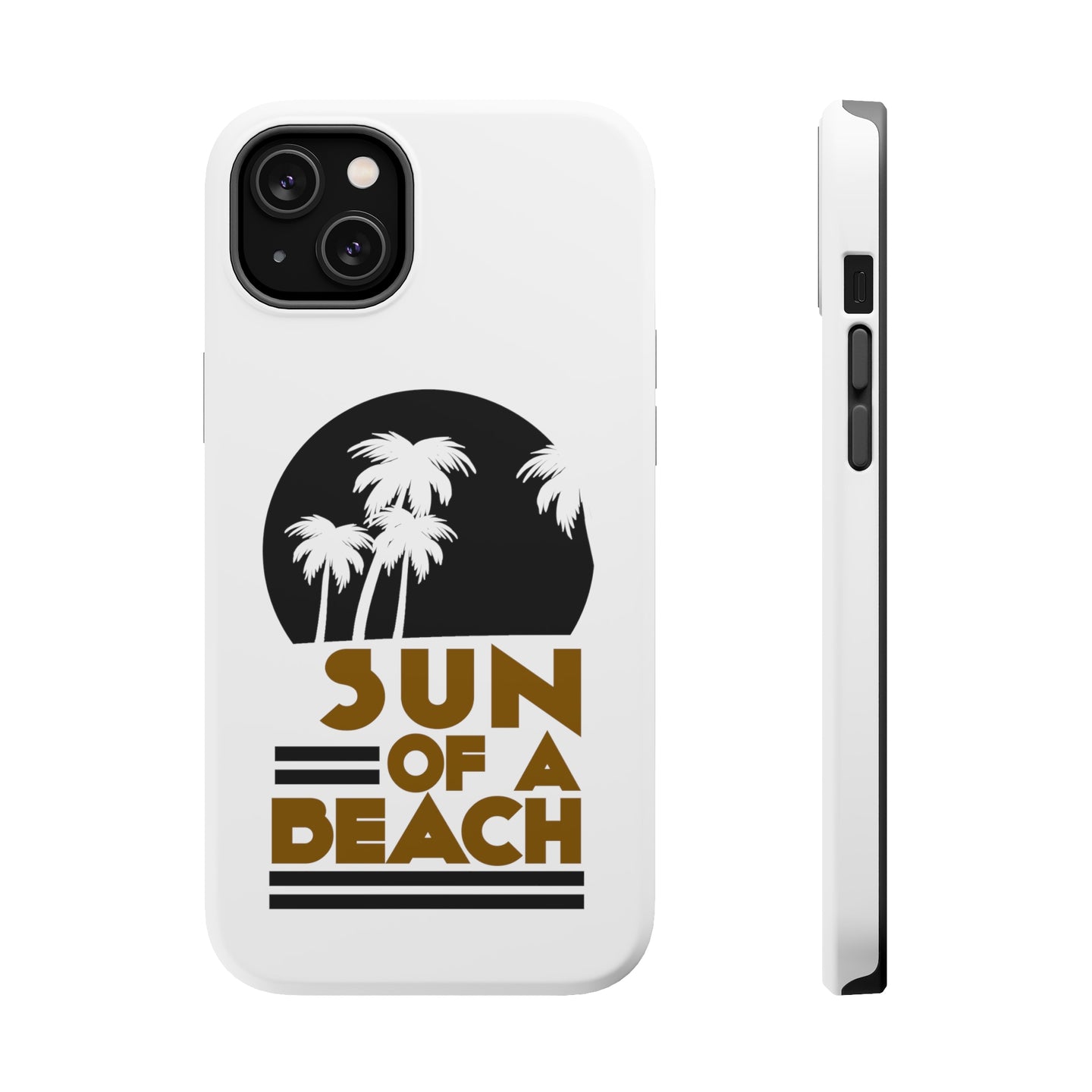 DistinctInk ToughCase for Apple iPhone, Compatible with MagSafe Charging - Sun of a Beach