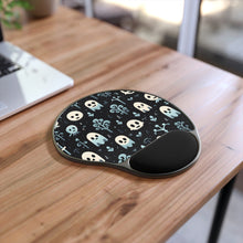 DistinctInk Mouse Pad with Wrist Rest  with Ghastly Skeletal Shadows Design for Halloween