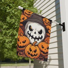 DistinctInk Garden & House Banner Flag with Spooky Skeleton Pumpkin Patch Design for Halloween