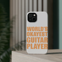 DistinctInk ToughCase for Apple iPhone, Compatible with MagSafe Charging - World's Okayest Guitar Player