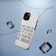 DistinctInk ToughCase for Apple iPhone, Compatible with MagSafe Charging - In My Head, I'm Playing Drums