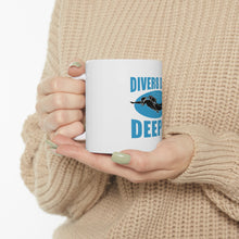DistinctInk Glossy White Coffee / Tea Mug - Divers Do It Deeper