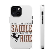 DistinctInk ToughCase for Apple iPhone, Compatible with MagSafe Charging - Climb into the Saddle, Ready for a Ride