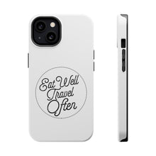 DistinctInk ToughCase for Apple iPhone, Compatible with MagSafe Charging - Eat Well, Travel Often