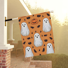 DistinctInk Garden & House Banner / Flag with Ghost Skeleton Cartoon Pumpkin Design for Halloween