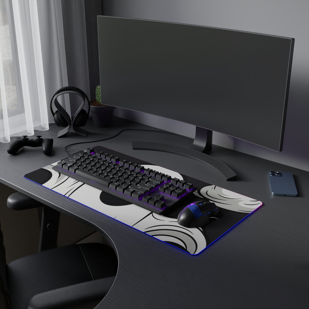 LED Gaming Mouse Pad with Skeletal Ghostly Pumpkin Patch Design for Halloween, view 15