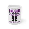 Glossy White Coffee / Tea Mug - One Girl Who Would Rather Wear Boots Than Heels