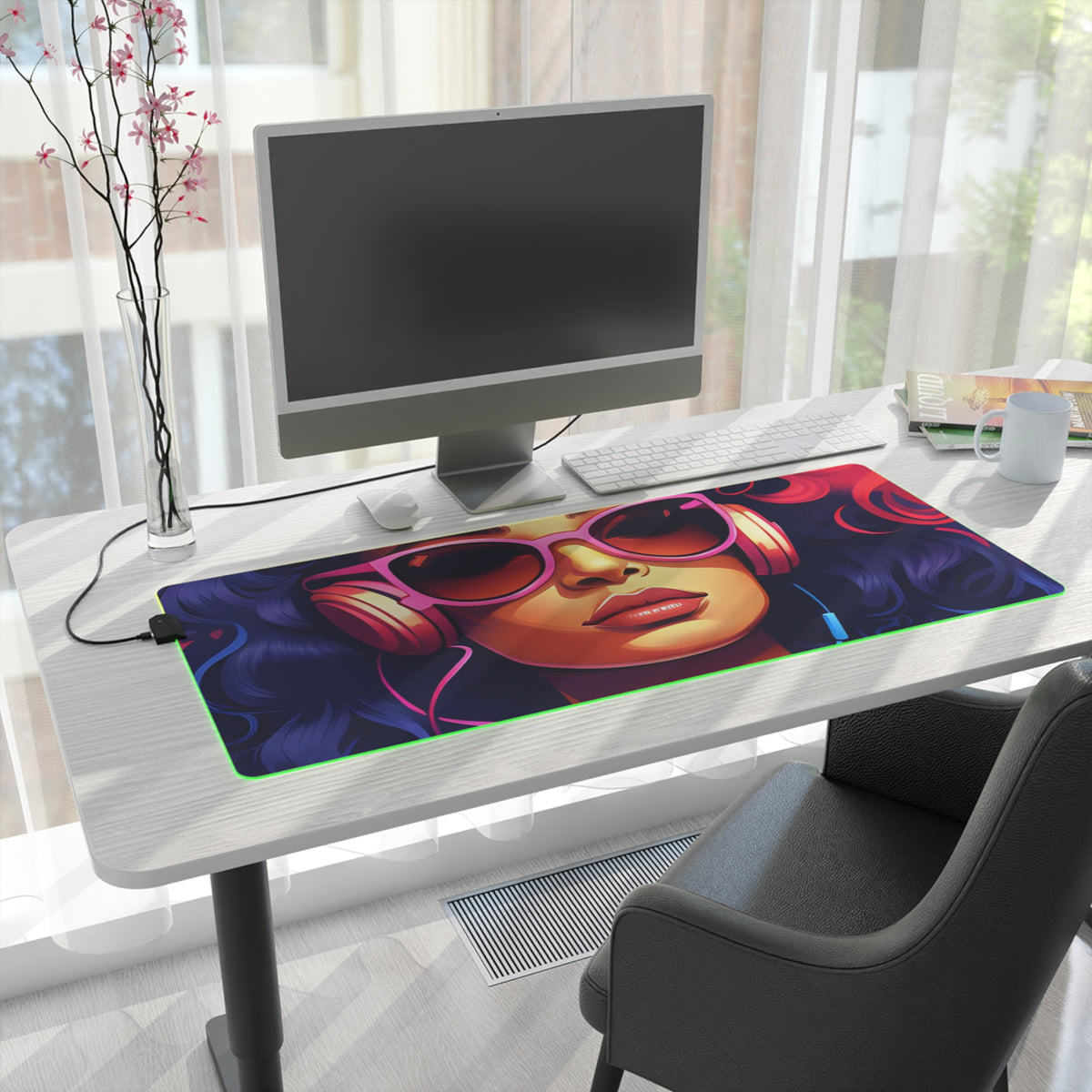LED Gaming Mouse Pad with Living a Full Life Design for LGBTQ+ Pride, view 28