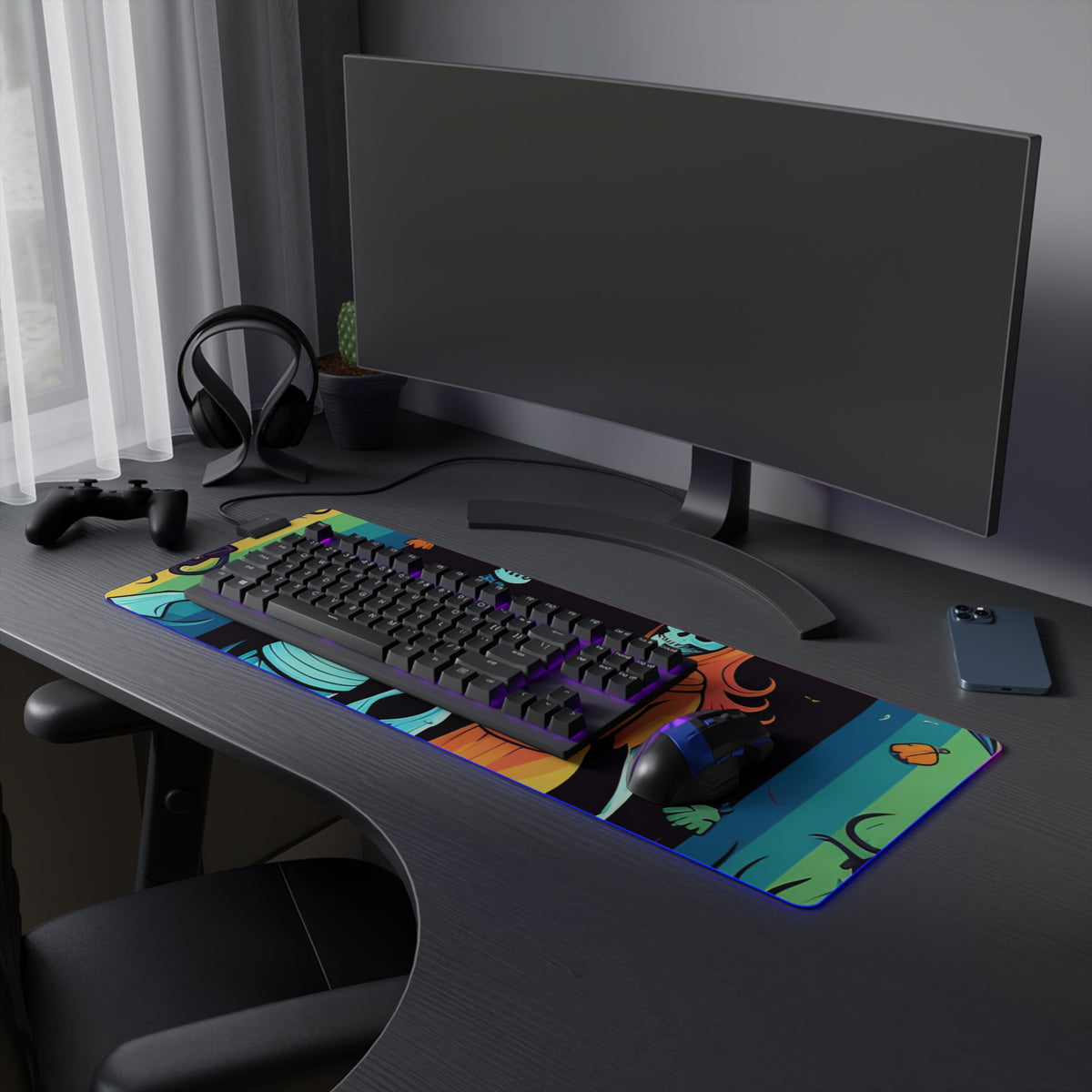 LED Gaming Mouse Pad with The Enduring Beauty of Writing Design for Halloween LGBTQ+ Pride, view 41