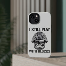 DistinctInk ToughCase for Apple iPhone, Compatible with MagSafe Charging - I Still Play with Blocks - Cars