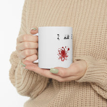 DistinctInk Glossy White Coffee / Tea Mug - I Am Fine - Blood Splatter