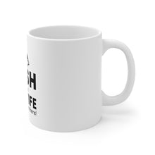 DistinctInk Glossy White Coffee / Tea Mug - I Fish Because My Wife Won't Follow Me