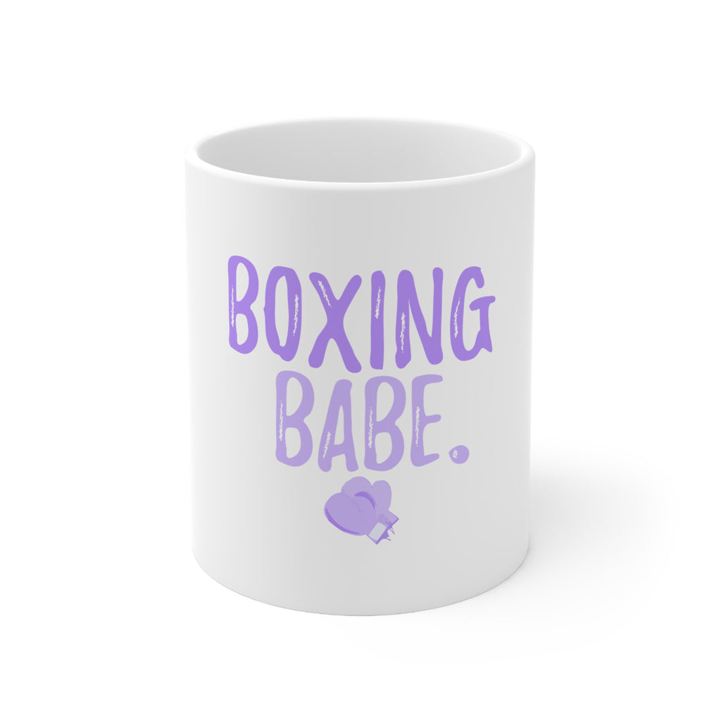 Glossy White Coffee / Tea Mug - Boxing Babe