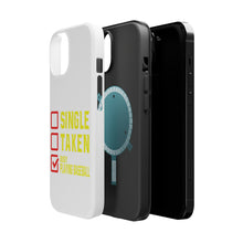 DistinctInk ToughCase for Apple iPhone, Compatible with MagSafe Charging - Single Taken Busy Playing Baseball