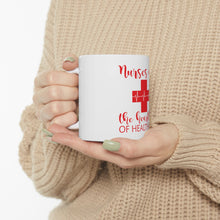 DistinctInk Glossy White Coffee / Tea Mug - Nurses Are The Heartbeat of Healthcare