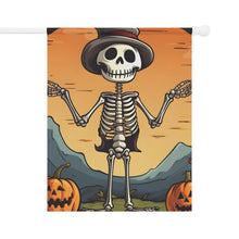 DistinctInk Garden & House Banner / Flag with Skelefun Halloween Design for Halloween