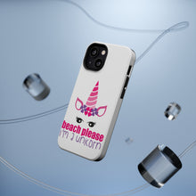 DistinctInk ToughCase for Apple iPhone, Compatible with MagSafe Charging - Beach Please I'm a Unicorn