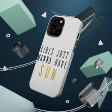 DistinctInk ToughCase for Apple iPhone, Compatible with MagSafe Charging - Girls Just Wanna Have Sun