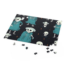 DistinctInk Jigsaw Puzzle with Haunted Skeleton Crew Design for Halloween