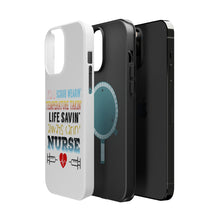 DistinctInk ToughCase for Apple iPhone, Compatible with MagSafe Charging - Scrub Wearing Temp Taking Life Saving Nurse