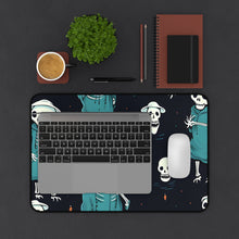 DistinctInk Desk Mat with Haunted Skeleton Crew Design for Halloween