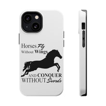 DistinctInk ToughCase for Apple iPhone, Compatible with MagSafe Charging - Horses Fly Without Wings