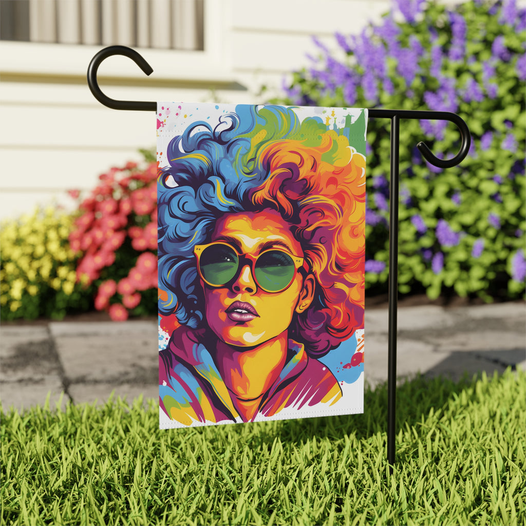 Garden & House Banner Flag with A World of Words Design for LGBTQ+ Pride, view 6