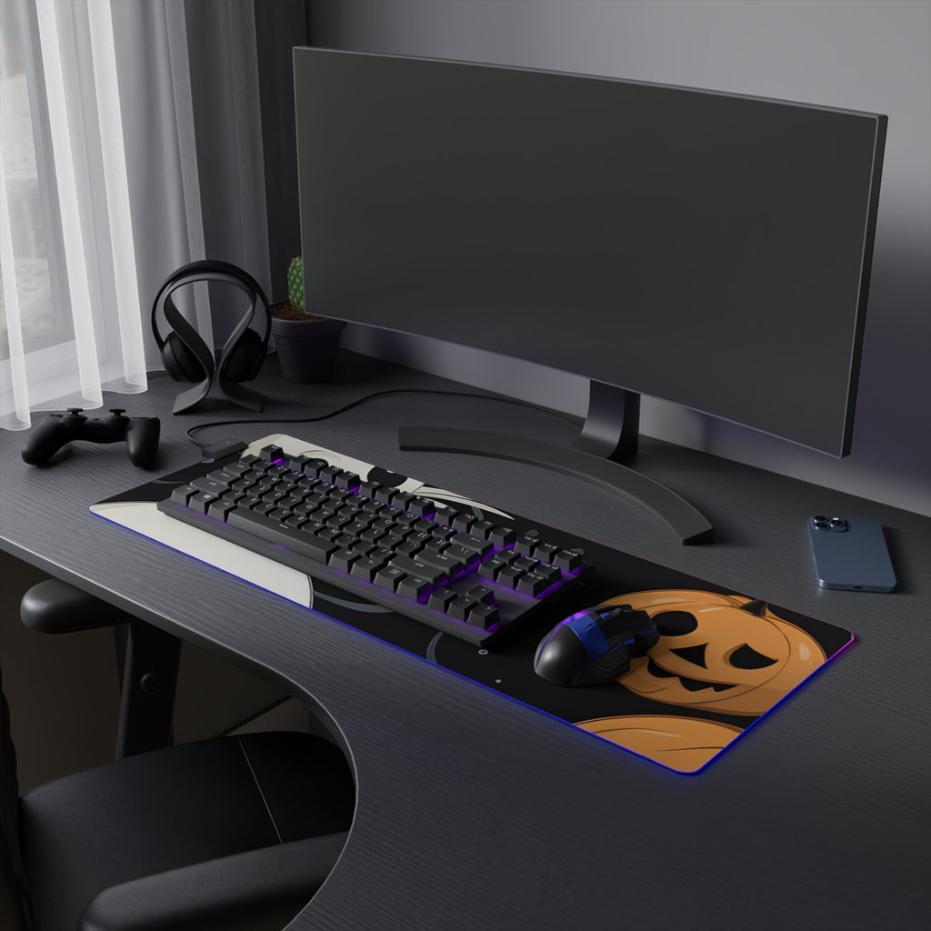 LED Gaming Mouse Pad with Ghost Skeleton Pumpkin Pattern Design for Halloween, view 21