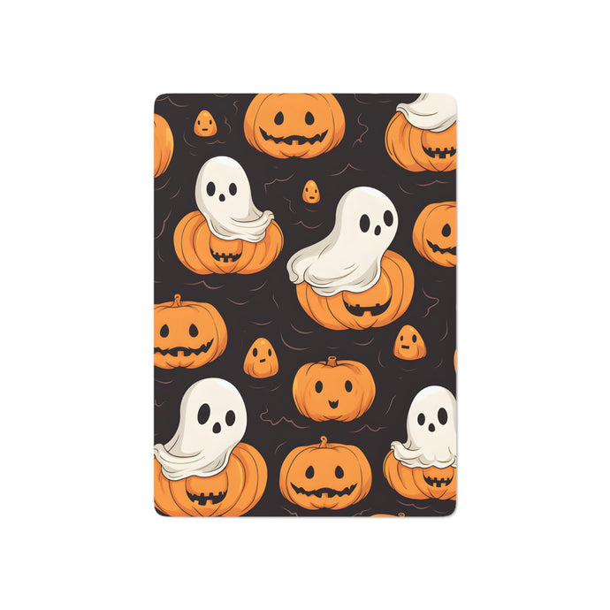 DistinctInk Playing / Poker Cards with Haunted Skeleton Pumpkin Patch Design for Halloween