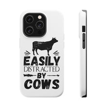 DistinctInk ToughCase for Apple iPhone, Compatible with MagSafe Charging - Easily Distracted By Cows