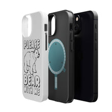 DistinctInk ToughCase for Apple iPhone, Compatible with MagSafe Charging - Please BEAR With Me