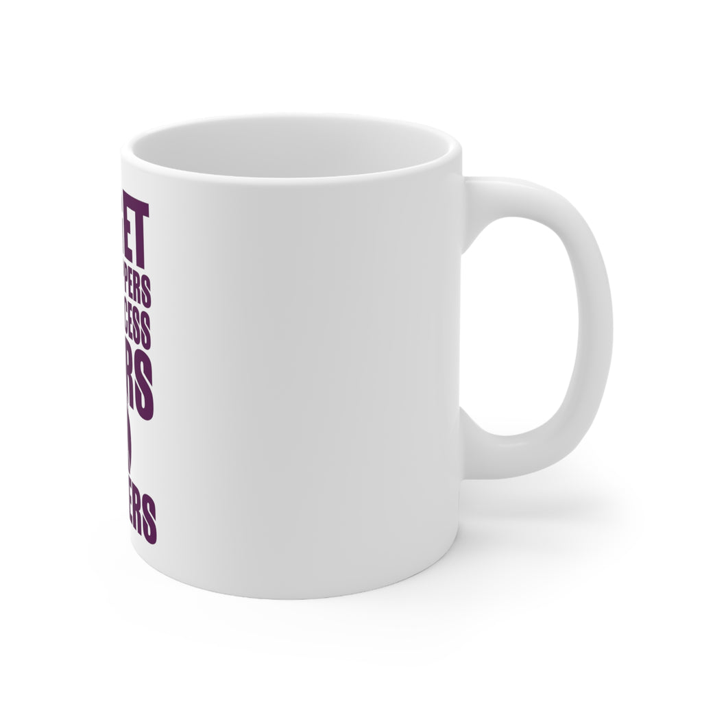Glossy White Coffee / Tea Mug - Forget Glass Slippers Princess Wears Sneakers, view 3